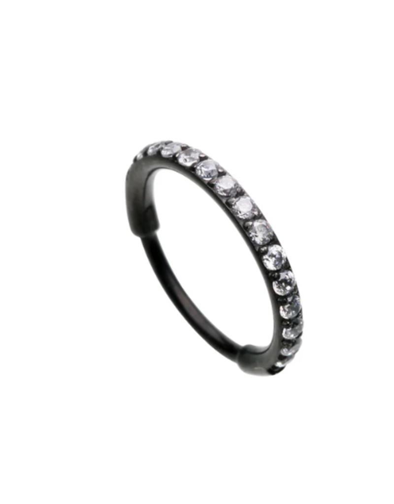 NOSE RING - HOOP  8MM W/ GEMS