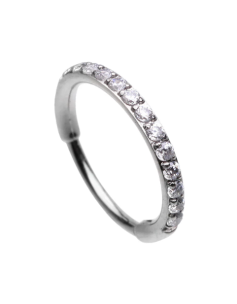 NOSE RING - HOOP  8MM W/ GEMS