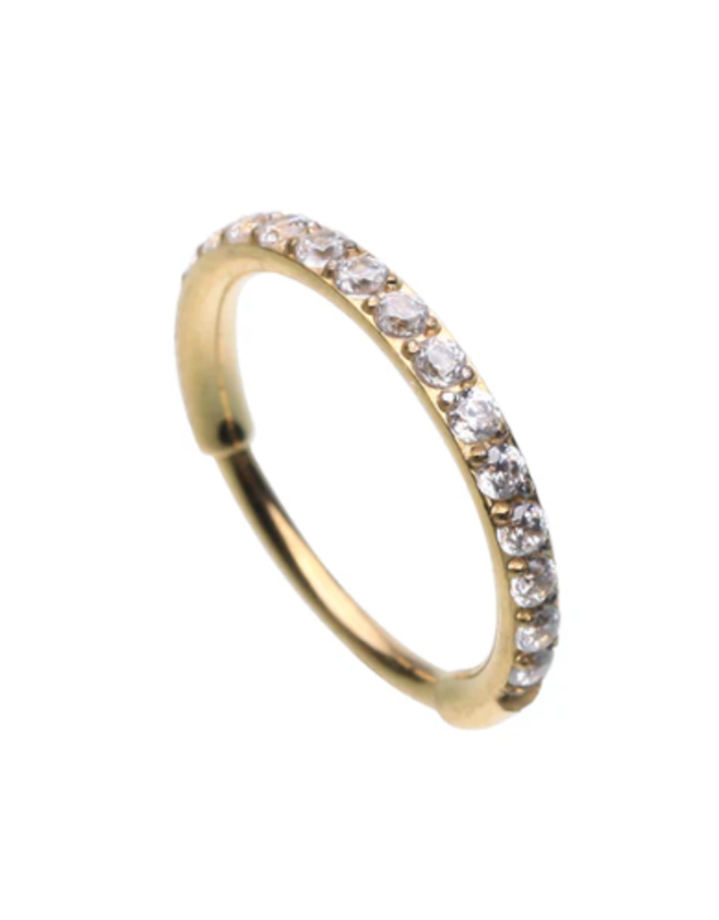 NOSE RING - HOOP  8MM W/ GEMS