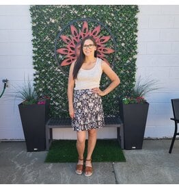 PRINTED BLACK SKIRT