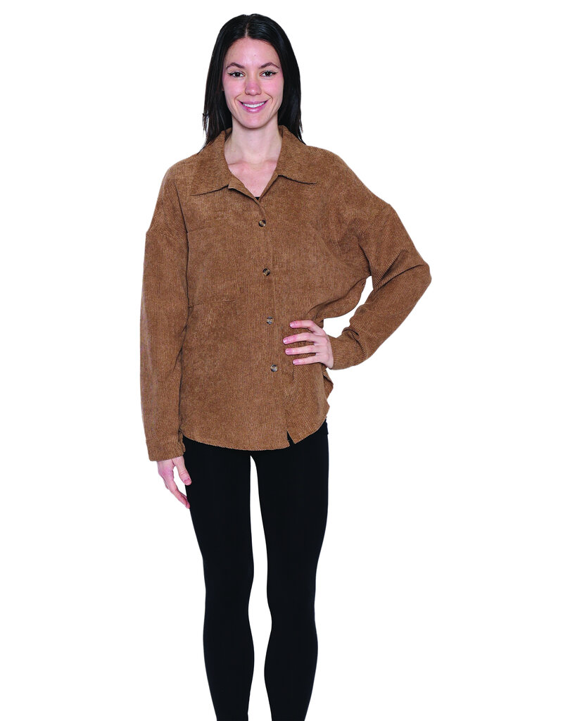 TAUPE CORDUROY SHACKET