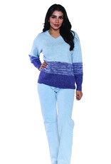 BLUE MELANGE V-NECK SWEATER