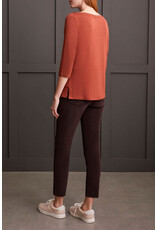 TRIBAL 3/4 SLV WIDE CREW NK TOP W/ SIDE SLITS