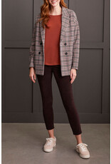 TRIBAL 3/4 SLV WIDE CREW NK TOP W/ SIDE SLITS