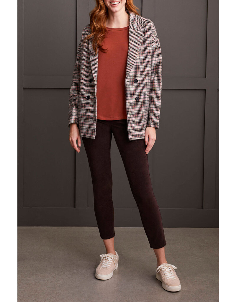 TRIBAL 3/4 SLV WIDE CREW NK TOP W/ SIDE SLITS