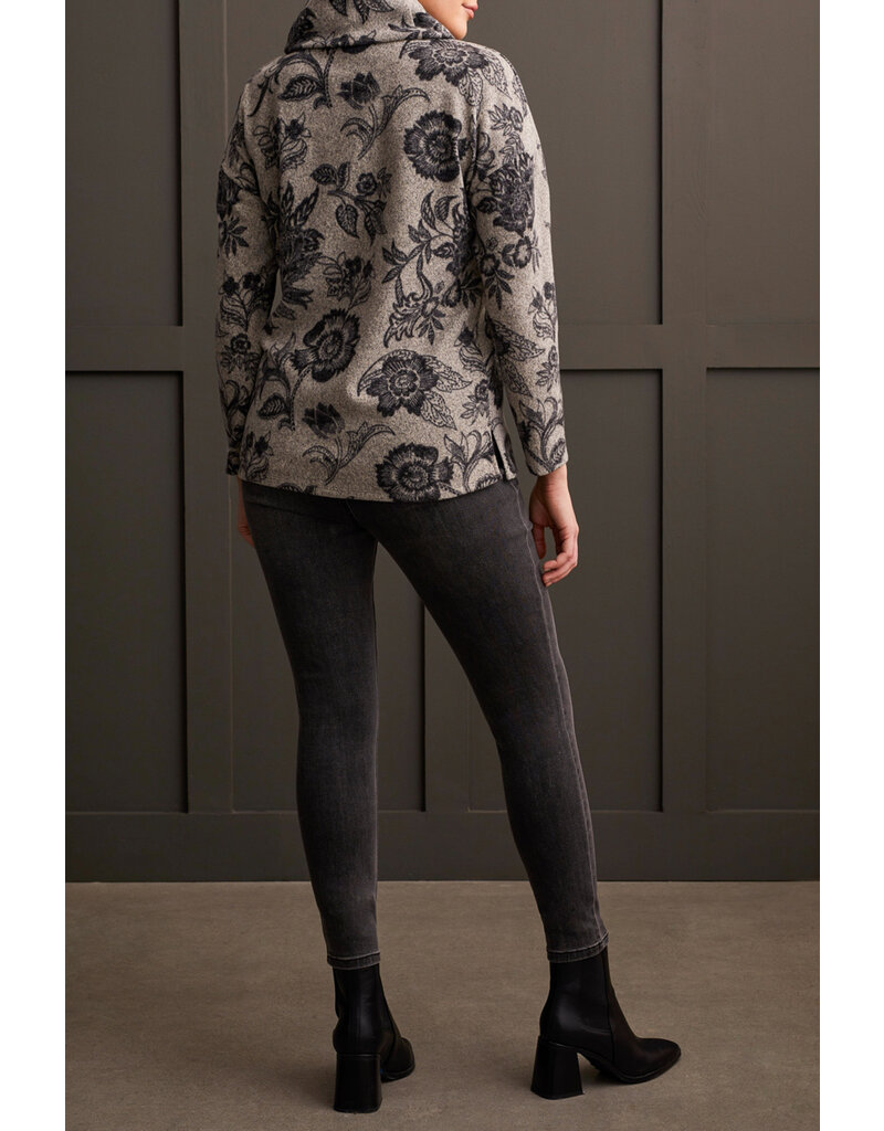 TRIBAL L/S COWL NECK TOP