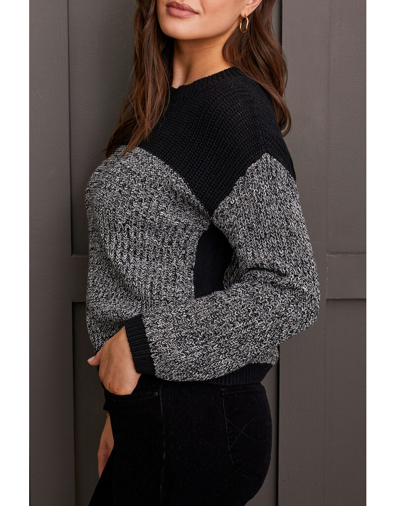 TRIBAL L/S CREW NK COLOR BLOCK SWEATER