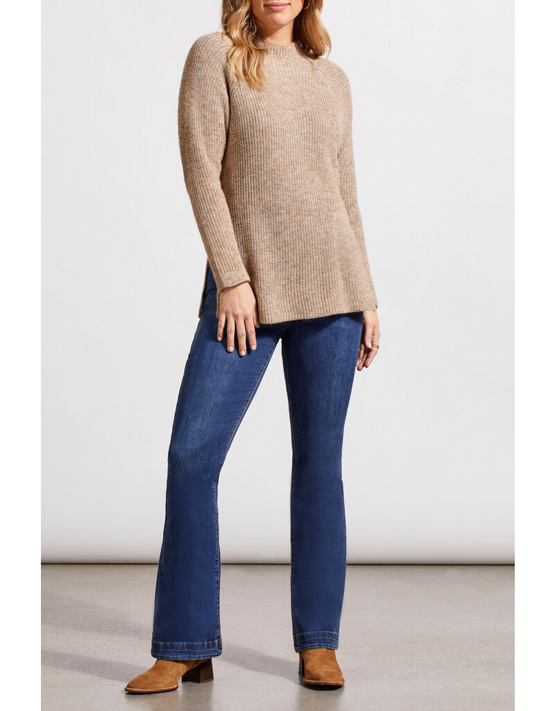 TRIBAL MOCK NECK TUNIC SWEATER