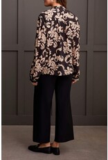 TRIBAL L/S BTN FRT BLOUSE W/ SMOCKED COLLAR