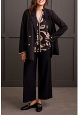 TRIBAL L/S BTN FRT BLOUSE W/ SMOCKED COLLAR