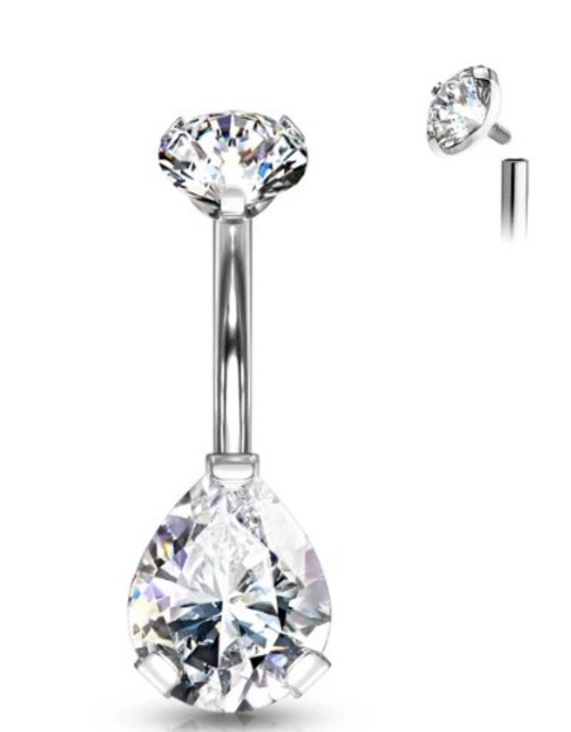 BELLY RING - TITANIUM - TEARDROP