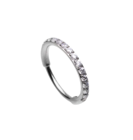 SEGMENT RING - TITANIUM - SIDE FACING GEM
