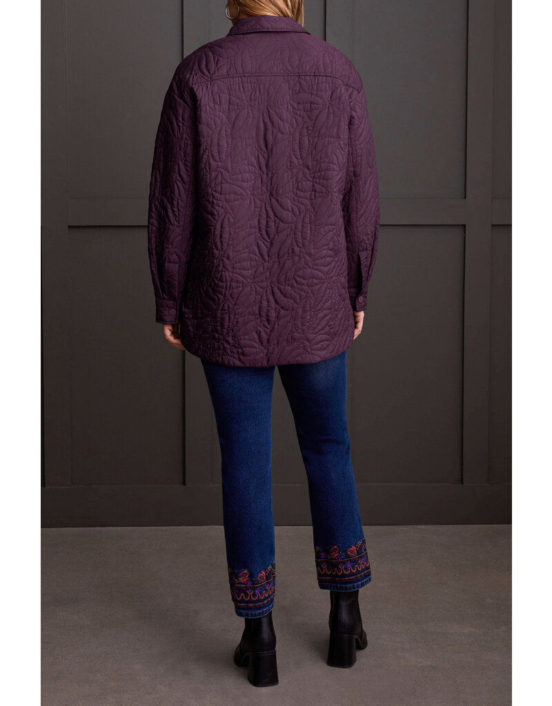 TRIBAL QUILTED SNAPPED FRONT SHACKET