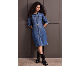 Fitted denim dress deals