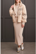 TRIBAL LINED ZIP UP JACKET w/EMBROIDERY