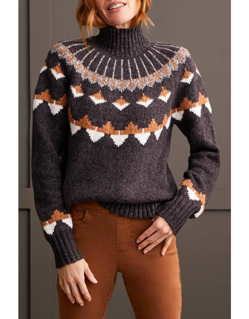 TRIBAL INTARSIA EARTH TONE SWEATER
