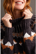 TRIBAL INTARSIA EARTH TONE SWEATER