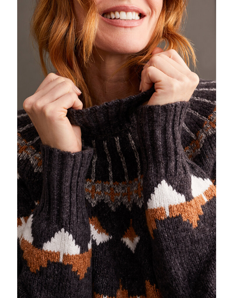 TRIBAL INTARSIA EARTH TONE SWEATER