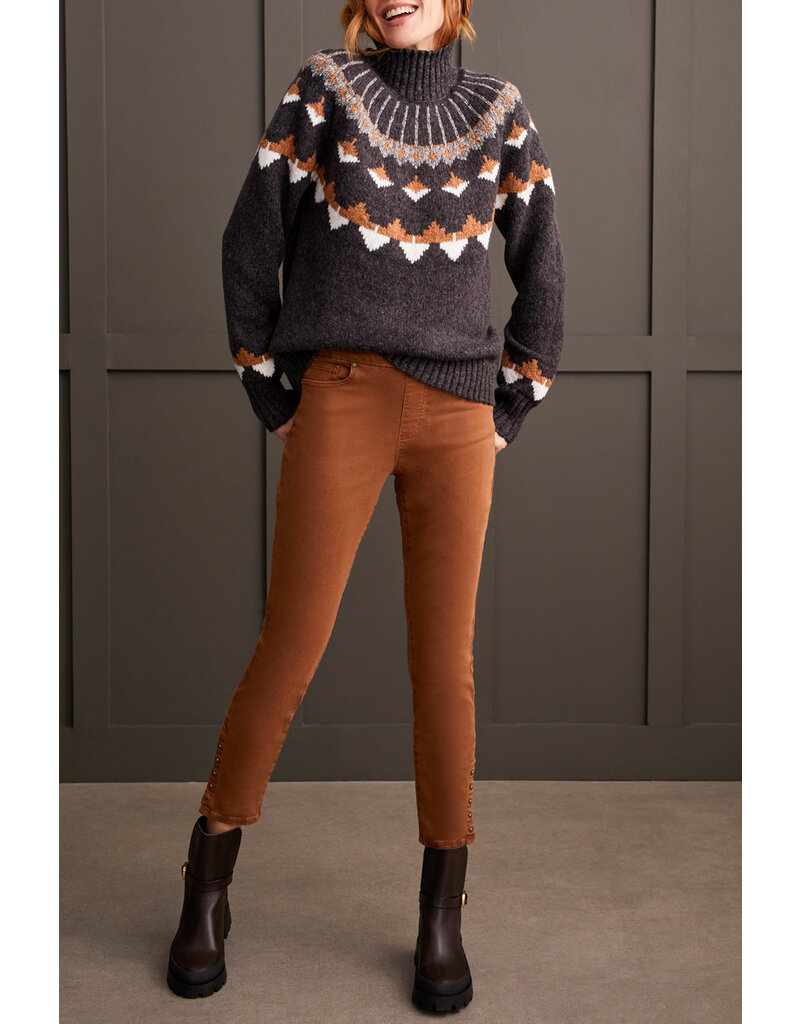 TRIBAL INTARSIA EARTH TONE SWEATER