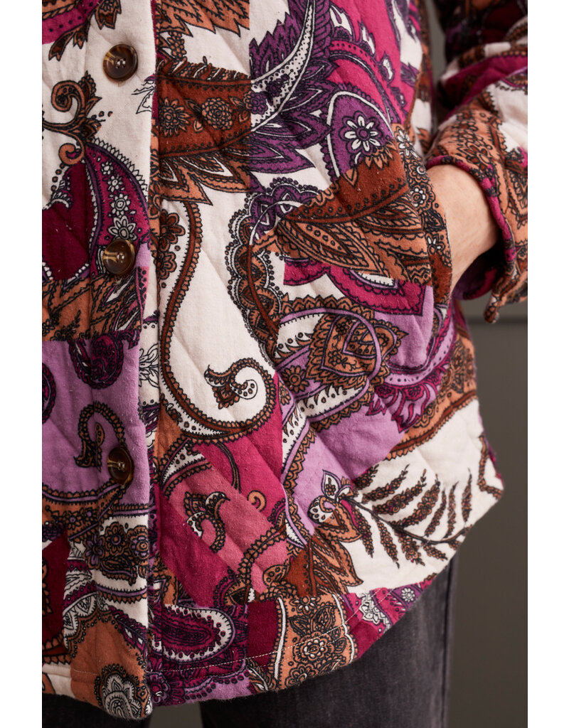 TRIBAL QUILTED PRINTED SHACKET