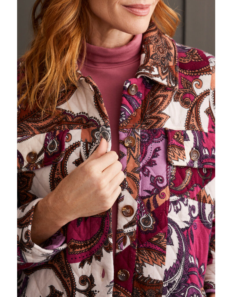 TRIBAL QUILTED PRINTED SHACKET