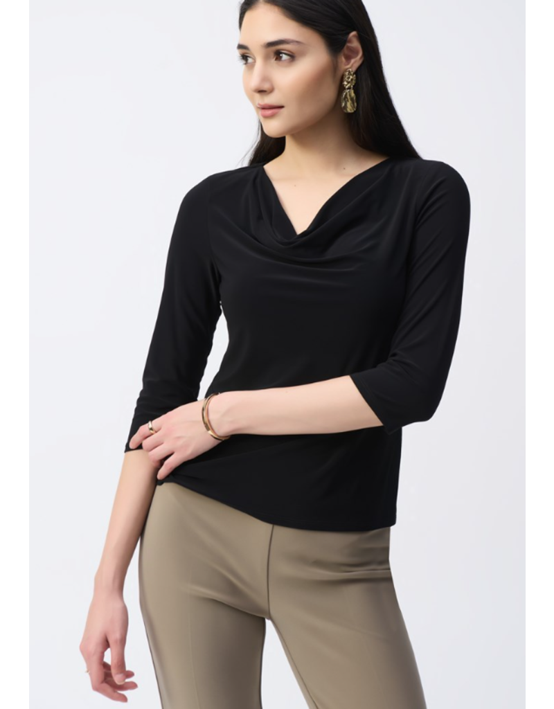 JOSEPH RIBKOFF SILKY KNIT COWL NECK TOP