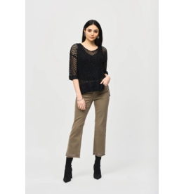 JOSEPH RIBKOFF OPEN STITCH SWEATER WITH SEQUINS