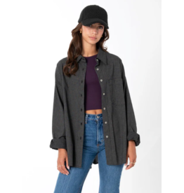 C'EST MOI COTTON CHECK PATTERN OVERSIZED BLOUSE