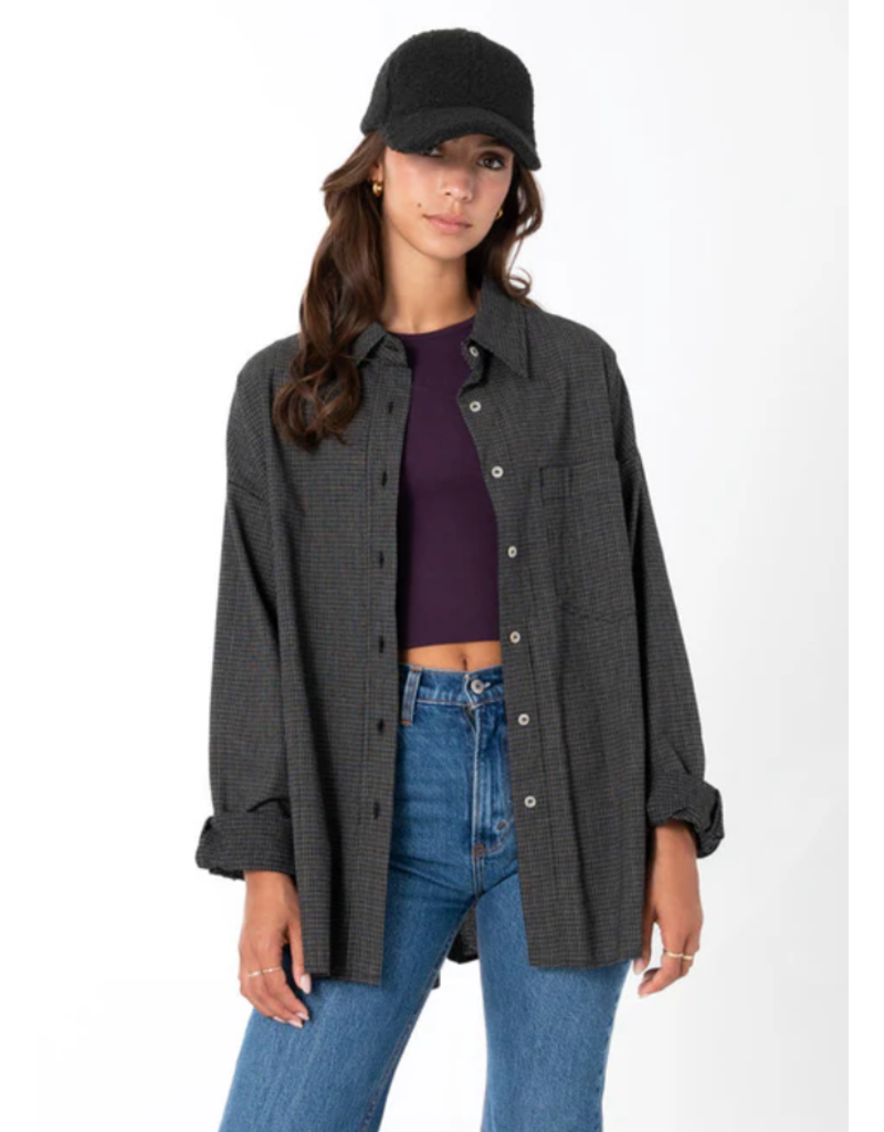C'EST MOI CHECK PATTERN OVERSIZED BLOUSE
