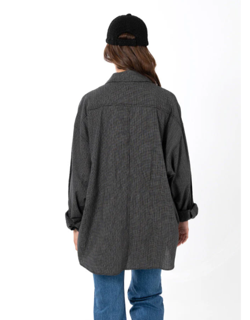 C'EST MOI CHECK PATTERN OVERSIZED BLOUSE