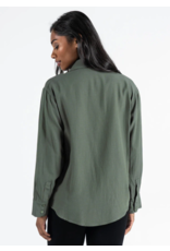 C'EST MOI COTTON LINEN BLEND BUTTON DOWN BLOUSE