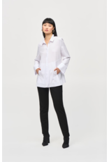 JOSEPH RIBKOFF WOVEN BUTTON DOWN BLOUSE WITH POCKETS