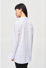 JOSEPH RIBKOFF WOVEN BUTTON DOWN BLOUSE WITH POCKETS