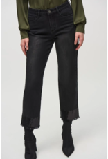 JOSEPH RIBKOFF STRAIGHT CROP DENIM PANT WITH SEQUIN TRIM
