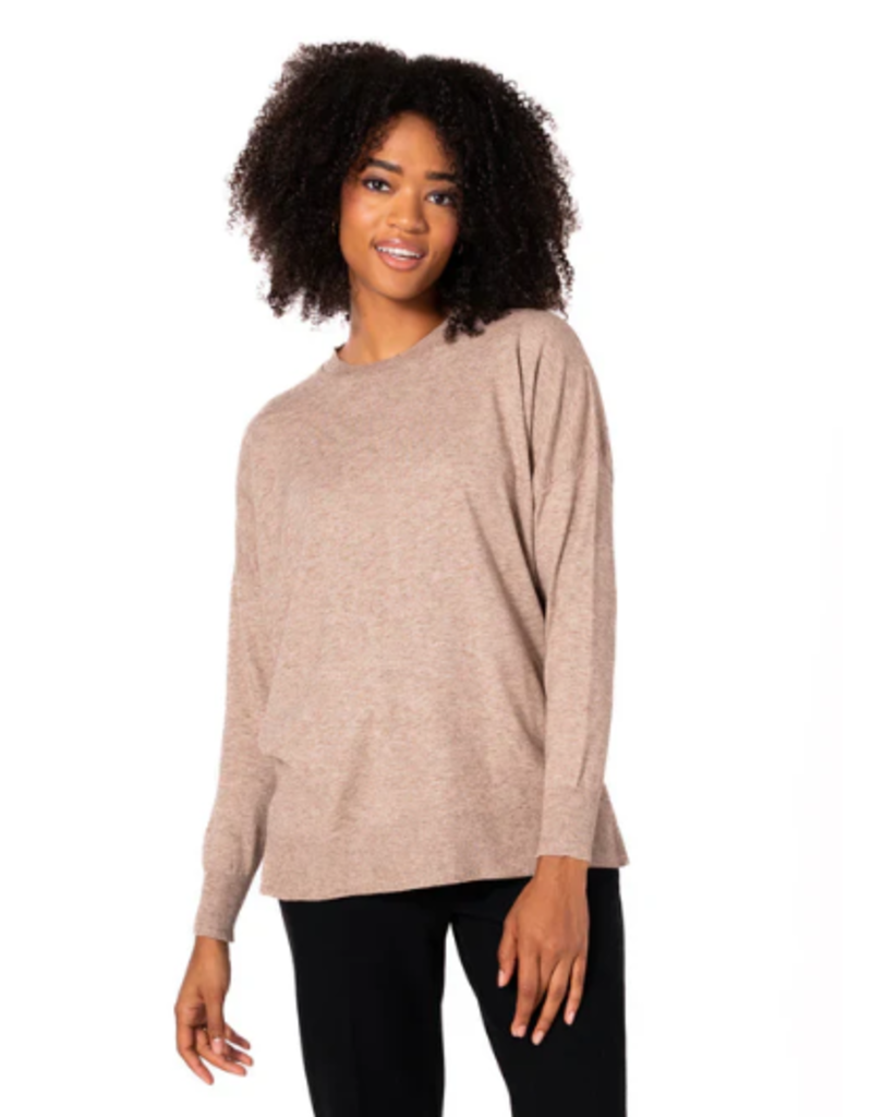 C'EST MOI KNIT VISCOSE BLEND CREW NECK SWEATER