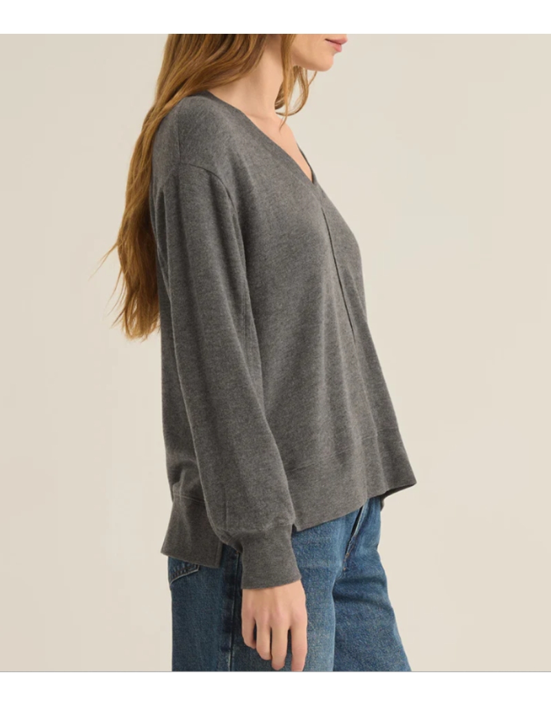 Z SUPPLY WILDER CLOUD TOP - CHARCOAL