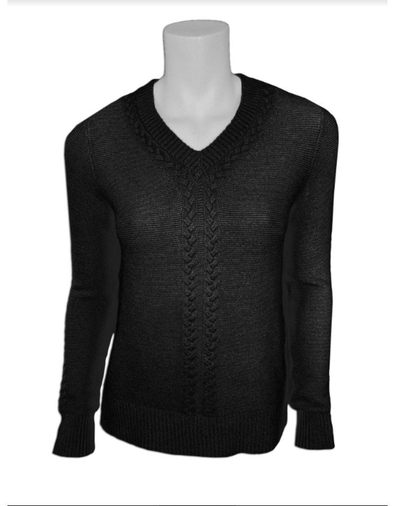BLACK V-NECK SWEATER
