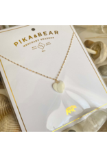 PIKA & BEAR AKOYA MOTHER OF PEARL HEART CHARM NECKLACE