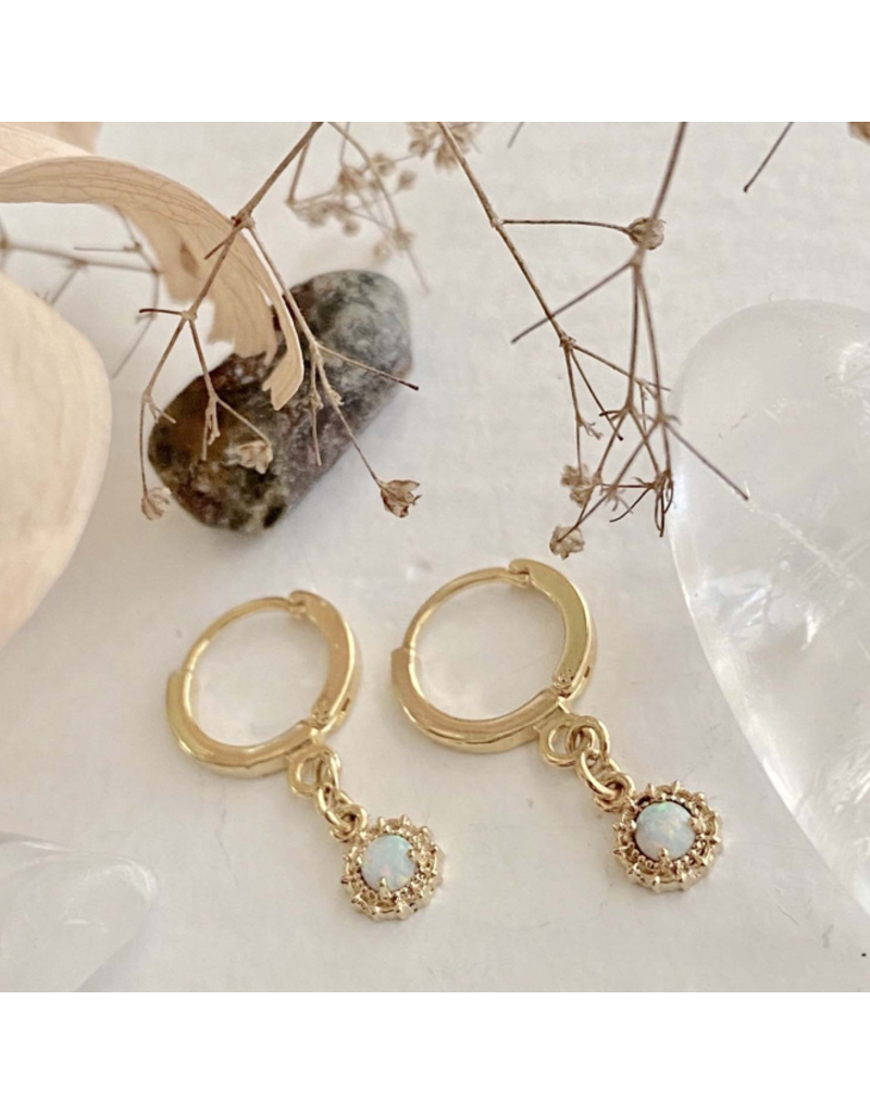PIKA & BEAR ELOISE OPAL AND RHINESTONE HUGGER EARRING