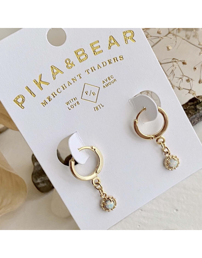 PIKA & BEAR ELOISE OPAL AND RHINESTONE HUGGER EARRING