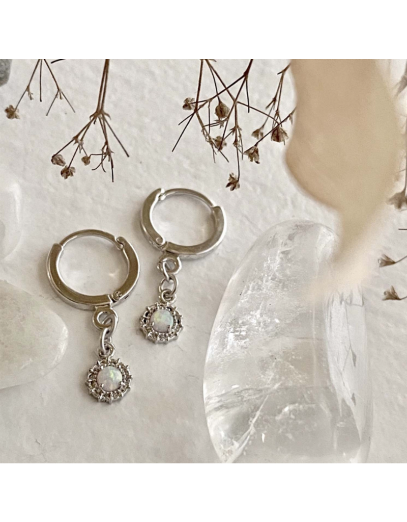 PIKA & BEAR ELOISE OPAL AND RHINESTONE HUGGER EARRING