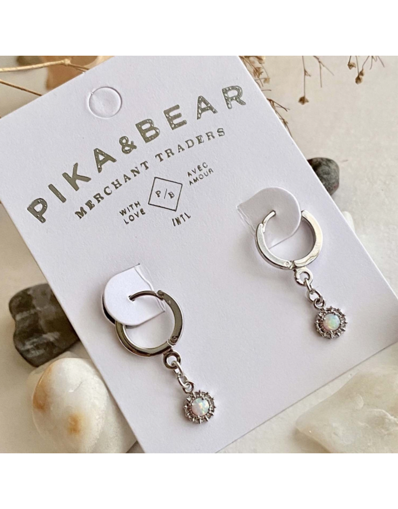 PIKA & BEAR ELOISE OPAL AND RHINESTONE HUGGER EARRING