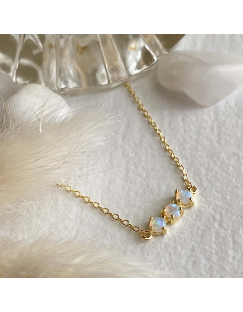 PIKA & BEAR THREE SISTERS FIRE OPAL NECKLACE