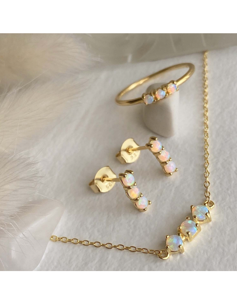 PIKA & BEAR THREE SISTERS FIRE OPAL NECKLACE