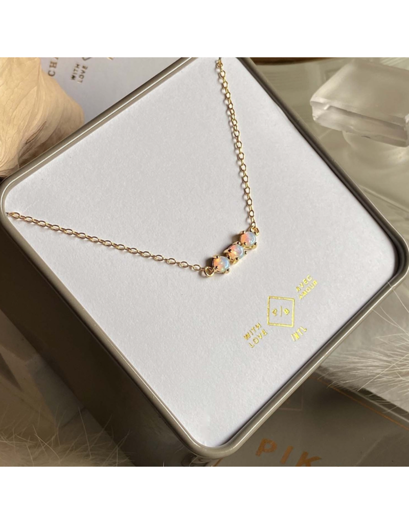 PIKA & BEAR THREE SISTERS FIRE OPAL NECKLACE