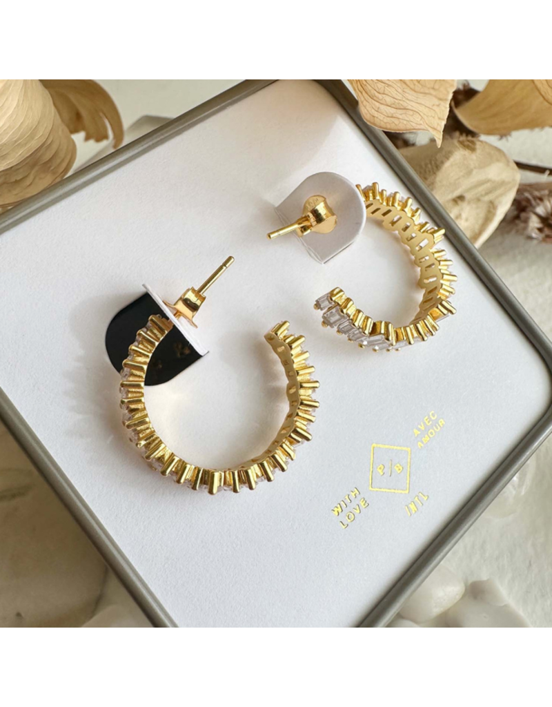 PIKA & BEAR ATHABASCA BAGUETTE HOOP EARRING