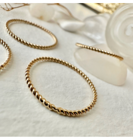PIKA & BEAR OCNUS TWISTED ROPE RING - 14K GOLD FILL