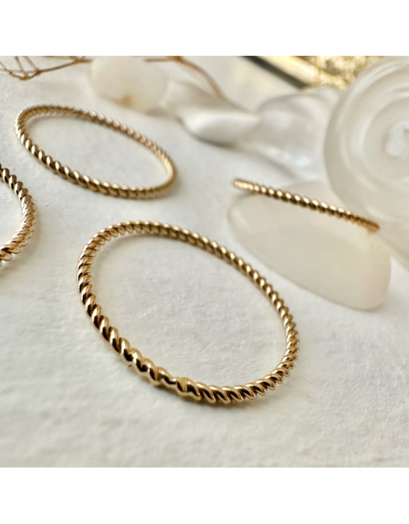 PIKA & BEAR OCNUS TWISTED ROPE RING - 14K GOLD FILL