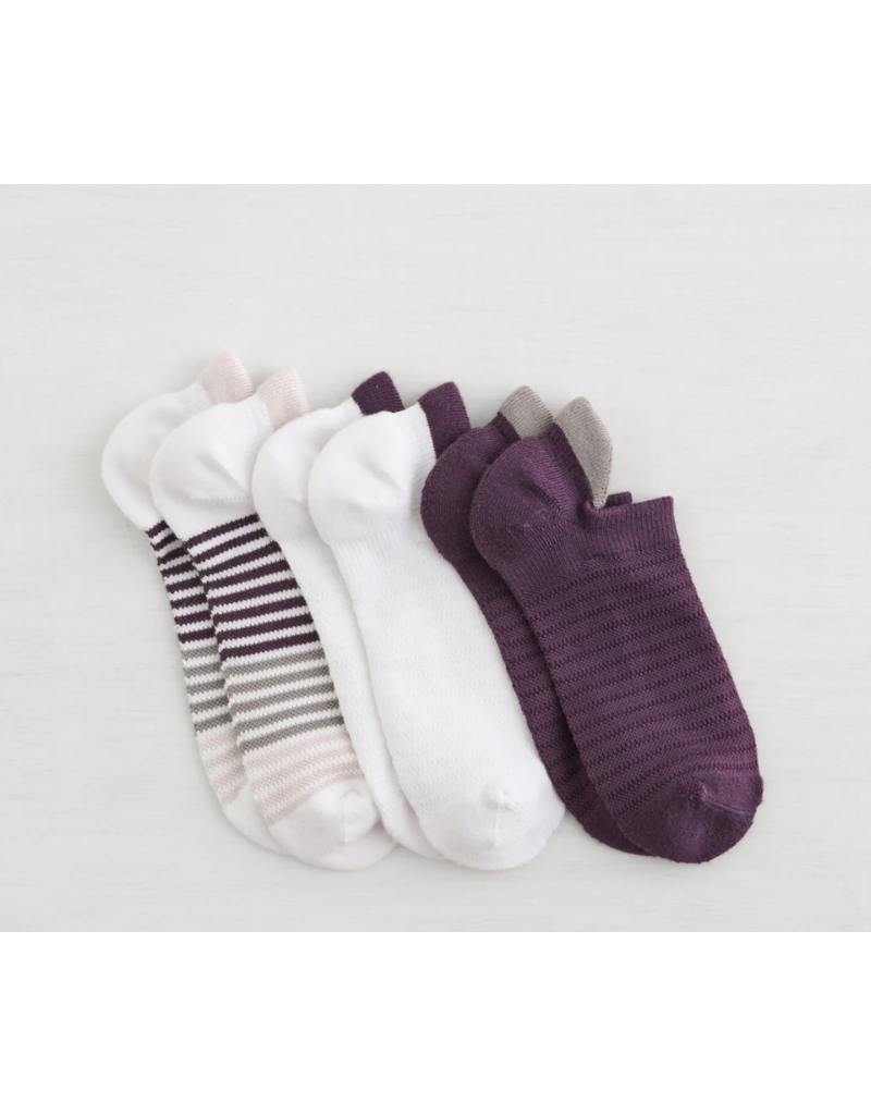 3PK POWDER SOFT LOW CUT SOCKS