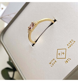 PIKA & BEAR CAMBRIDGE PINK BAGUETTE RING